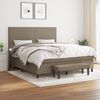 vidaXL Cama box spring con colch&oacute;n tela gris taupe 160x200 cm
