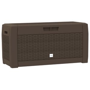vidaXL Caja de almacenaje de jard&iacute;n polipropileno marr&oacute;n 119x48x60 cm