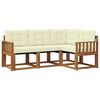 vidaXL Conjunto de sof&aacute;s de exterior con coj&iacute;n 4 pcs Natural y Crema