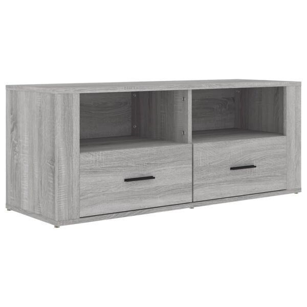 vidaXL Mueble de TV madera contrachapada gris Sonoma 100x35x40 cm