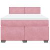 vidaXL Cama box spring con colch&oacute;n terciopelo rosa 160x200 cm