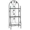 vidaXL Estante para macetas 3 niveles hierro negro 52x28x128 cm
