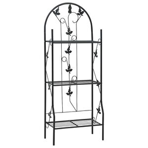 vidaXL Estante para macetas 3 niveles hierro negro 52x28x128 cm