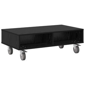 vidaXL Mesa Lateral con Ruedas Roble Negro 90 x 50 x 30 cm