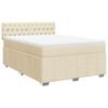 vidaXL Cama box spring con colch&oacute;n tela color crema 160x200 cm