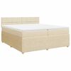 vidaXL Cama box spring con colch&oacute;n tela color crema 200x200 cm