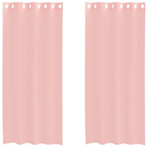 vidaXL Cortinas de gasa con ojales 2 uds rosa 140x245 cm