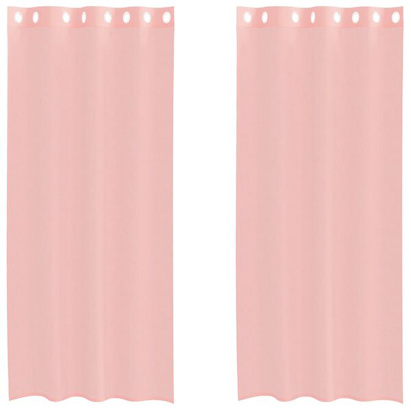 vidaXL Cortinas de gasa con ojales 2 uds rosa 140x245 cm