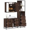 vidaXL Set de muebles baño 3 pzas madera contrachapada roble marrón