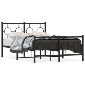 vidaXL Estructura cama sin colch&oacute;n con estribo metal negro 120x200 cm