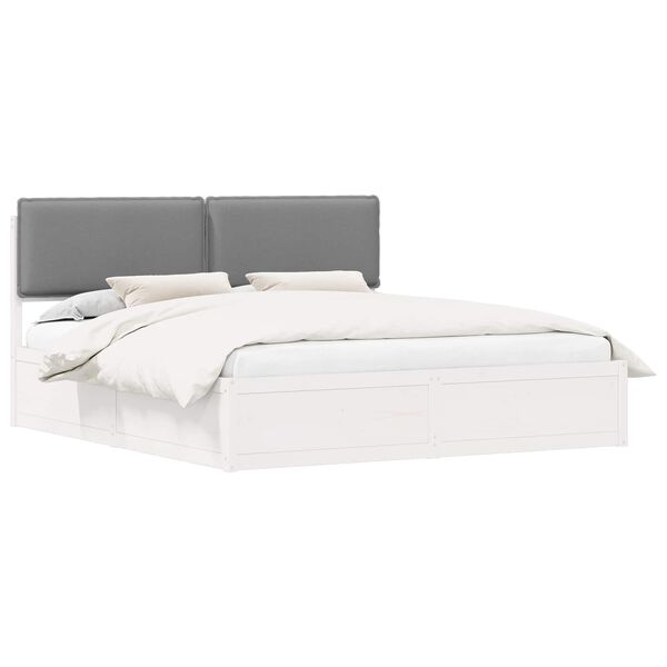 vidaXL Estructura de Cama con Cabecera Tapizada Gris Claro