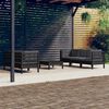 vidaXL Muebles de jardín 6 pzas con cojines antracita madera de pino