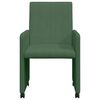 vidaXL Sillas de Comedor con Ruedas 2 pcs Verde gris&aacute;ceo Tela de pana