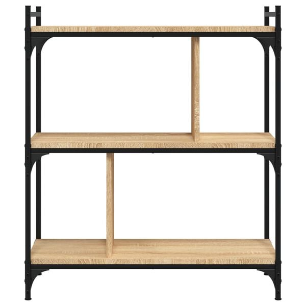vidaXL Librer&iacute;a 3 estantes madera ingenier&iacute;a roble Sonoma 76x32x88 cm