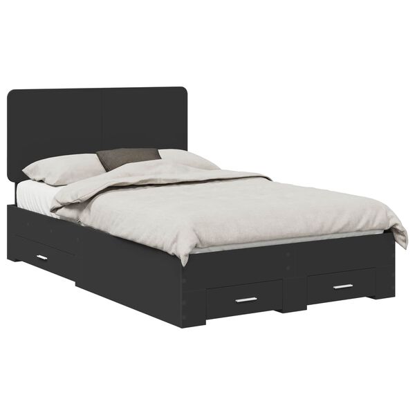 vidaXL Estructura de cama Negro 120 x 190 cm Madera de ingenier&iacute;a