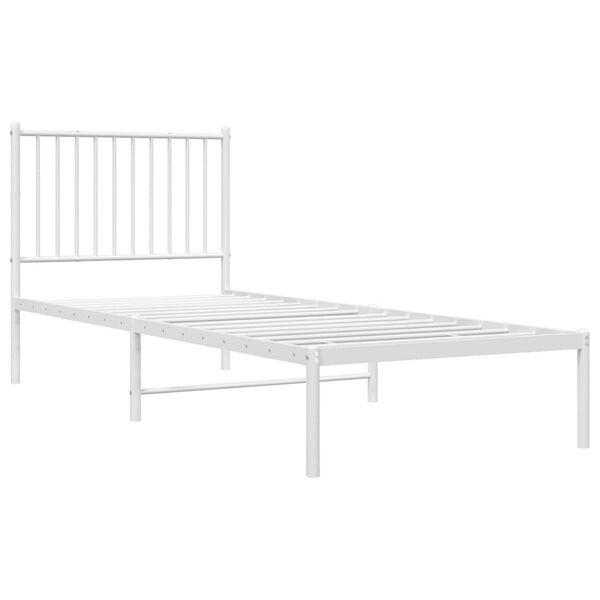 vidaXL Estructura cama sin colch&oacute;n con cabecero metal blanco 80x200 cm