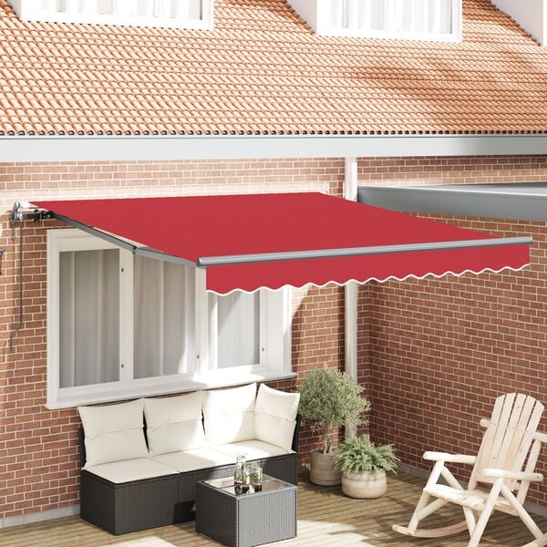 vidaXL Toldo Retr&aacute;ctil Rojo 350 x 250 cm Tela y Aluminio