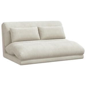 vidaXL Sill&oacute;n ajustable Crema Terciopelo