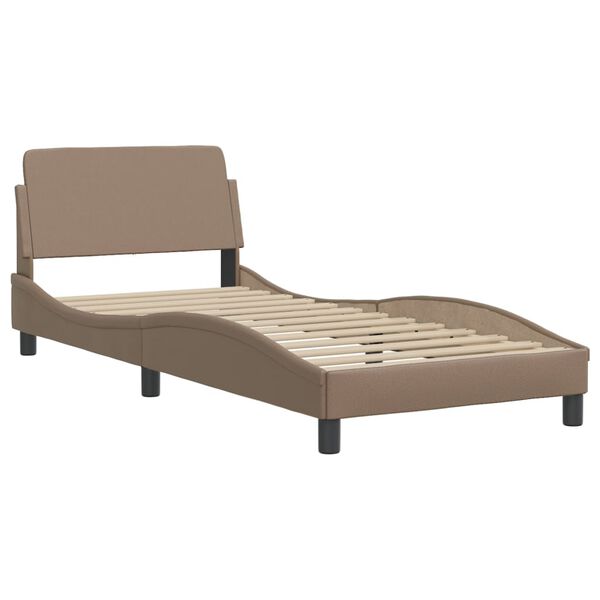 vidaXL Estructura de cama sin colch&oacute;n Zadar cuero sint&eacute;tico capuchino 80x200 cm
