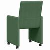 vidaXL Sillas de Comedor con Ruedas 2 pcs Verde gris&aacute;ceo Tela de pana