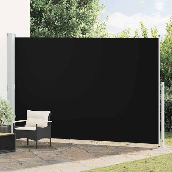 vidaXL Toldo lateral retr&aacute;ctil para patio negro 220x500 cm