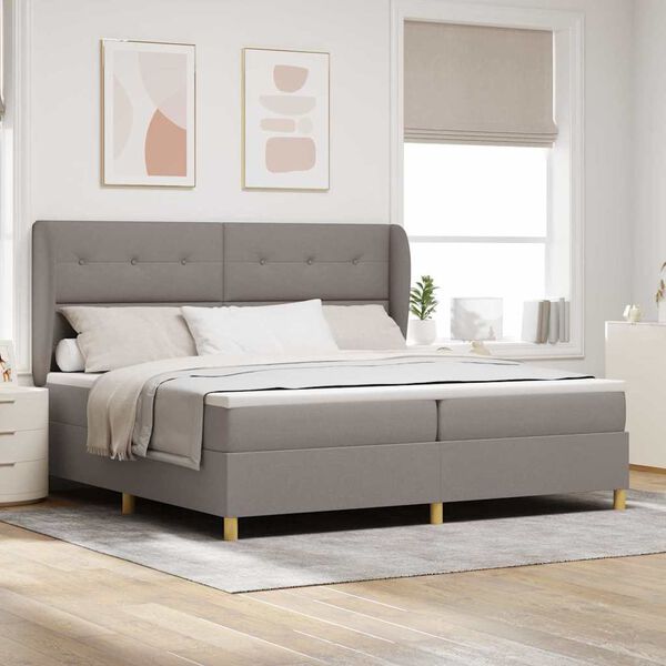 vidaXL Cama con Somier y Colch&oacute;n Gris Oscuro 90x190 cm de Tela Taup&eacute;