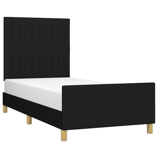 vidaXL Estructura de cama sin colch&oacute;n tela negro 90x190 cm
