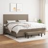 vidaXL Cama box spring con colch&oacute;n tela gris taupe 200x200 cm