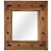 vidaXL Espejo de madera maciza de acacia 50x50 cm