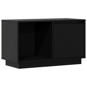vidaXL Mueble de TV de madera maciza de pino negro 74x35x44 cm