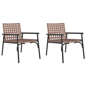 vidaXL Silla de Jard&iacute;n 2 uds. Marr&oacute;n rat&aacute;n sint&eacute;tico