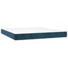 vidaXL Cama box spring colch&oacute;n y LED terciopelo azul oscuro 160x200 cm