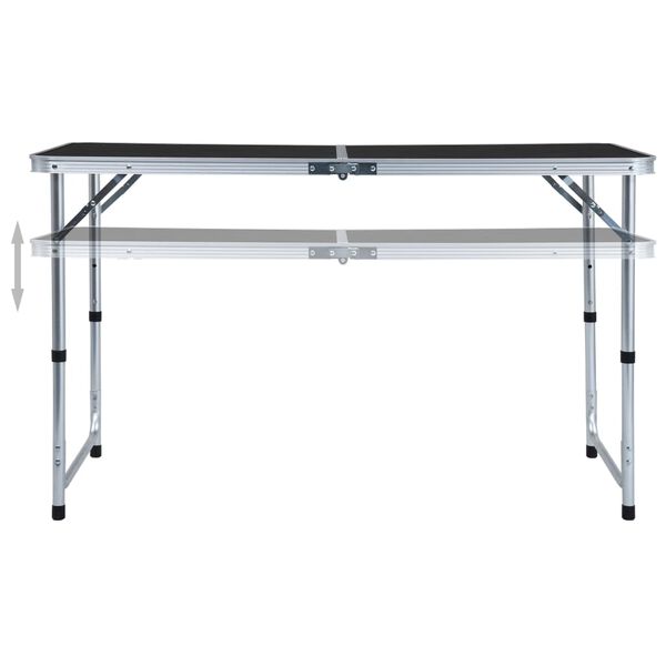 vidaXL Mesa de camping plegable aluminio gris 120x60 cm