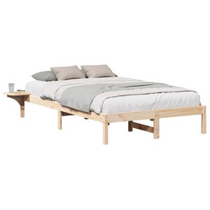 vidaXL Estructura de cama Natural 135 x 190 cm Madera de pino macizo