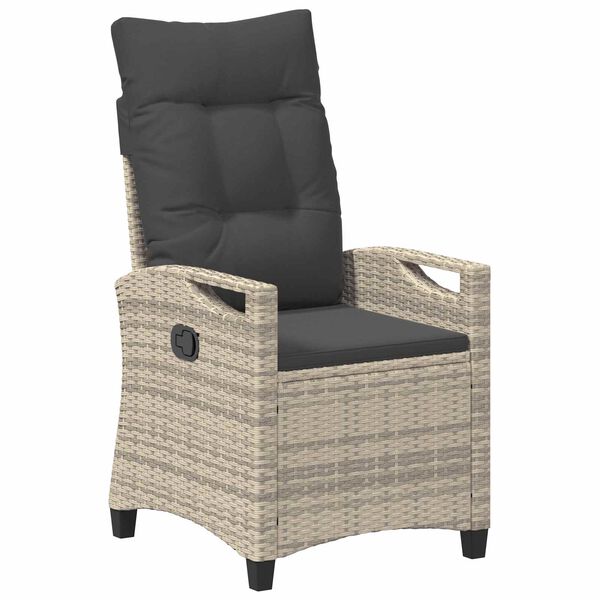 vidaXL Silla de jard&iacute;n reclinable Gris Claro y Gris Oscuro