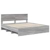 vidaXL Estructura de cama con cabecera Gris Sonoma 200 x 200 cm