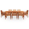 vidaXL Set comedor de jard&iacute;n 9 pzas y cojines madera maciza de acacia