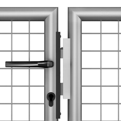 vidaXL Puerta de jardín de acero galvanizado plateado 306x175 cm