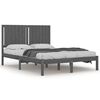 vidaXL Estructura de cama madera maciza de pino doble gris 135x190cm