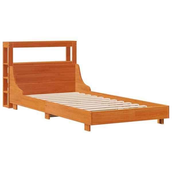 vidaXL Estructura de cama sin colchón madera maciza marrón 75x190 cm