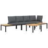 vidaXL Set de sof&aacute;s de jard&iacute;n con cojines 4 piezas aluminio negro