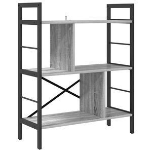 vidaXL Estante de libros 5 niveles 75 x 30 x 91 cm Gris Sonoma