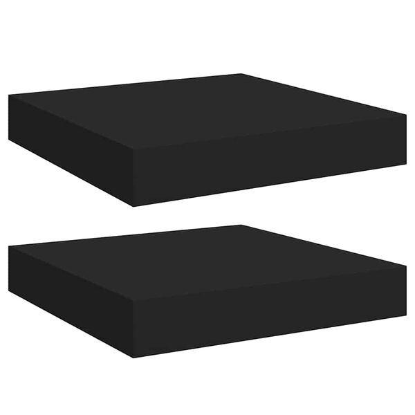 vidaXL Estante flotante pared 2 uds MDF negro 23x23,5x3,8 cm