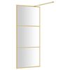 vidaXL Mampara puerta de ducha vidrio transparente ESG dorado 80x195cm
