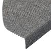 vidaXL Alfombrilla autoadhesiva de escalera 15 uds gris 65x22,5x3,5 cm