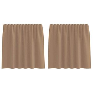 vidaXL Cortinas de voile con ojales para barra, 2 unidades, marr&oacute;n claro