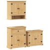vidaXL Juego de muebles de ba&ntilde;o Corona 3 pzas madera maciza pino