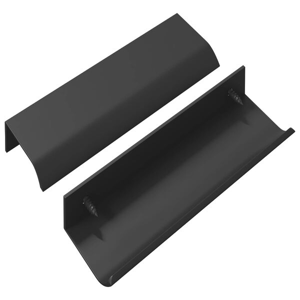 vidaXL Mango 2 pcs Negro 120 x 39.6 x 17 mm Aluminio