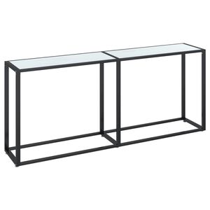 vidaXL Mesa consola vidrio templado m&aacute;rmol blanco 180x35x75,5 cm