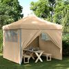 vidaXL Tienda de fiesta plegable Pop-Up con 4 paredes laterales beige